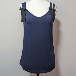 NAF NAF Flowy Double Strap Bow Sleeveless Top